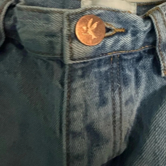 One Teaspoons womens denim shorts frayed hem copper button fly‎ 5 pocket cotton - Picture 5 of 8